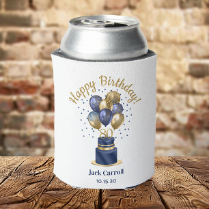 80. Geburtstag Navy Blau Ballon Torte Dosenkühler