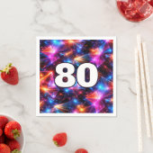 80. Geburtstag Neon-Polygon-Abstrakt  Serviette (Beispiel)