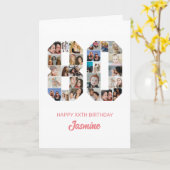 80. Geburtstag Nummer 80 FotoCollage Personalisier Karte (Gelbe Blume)