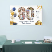 80. Geburtstag Nummer 80 Fotocollage Weiß Gold Banner (Messeveranstaltung)