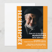 80. Geburtstag oder JEDES ALTER Elegantes Party Einladung (Vorne/Hinten)