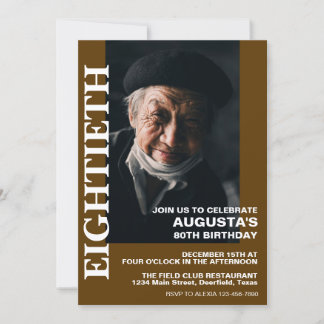 80. Geburtstag oder JEDES ALTER Elegantes Party Einladung