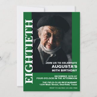 80. Geburtstag oder JEDES ALTER Elegantes Party Einladung