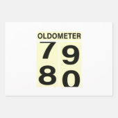 80. Geburtstag Oldometer Geschenkpapier Set (Vorderseite 2)