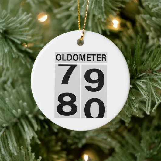 80. Geburtstag Oldometer Keramik Ornament (Baum)