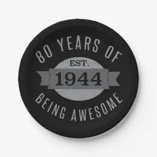 80. Geburtstag Phantastisch 1944 Pappteller