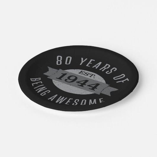 80. Geburtstag Phantastisch 1944 Pappteller (Schrägansicht)