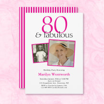 80. Geburtstag Pink Typography 2 Foto