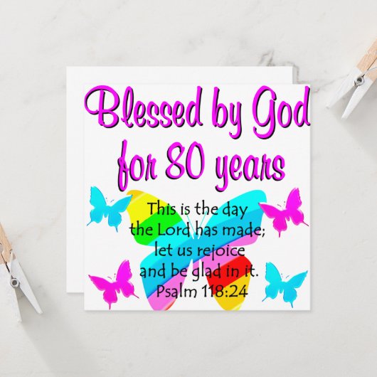 80. GEBURTSTAG PRAYER KARTE (Vorderseite/Rückseite Beispiel)