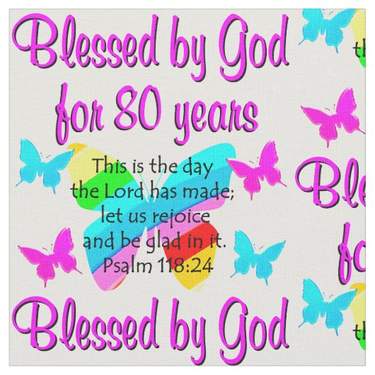 80. GEBURTSTAG PRAYER STOFF (Nahaufnahme)