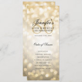 80. Geburtstag Programm Gold Bokeh w/ Vielen Dank (Vorne/Hinten)