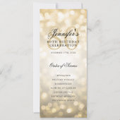 80. Geburtstag Programm Gold Bokeh w/ Vielen Dank (Vorderseite)