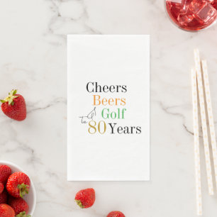 80. Geburtstag Prost Bier Golf Minimal Party Serviette
