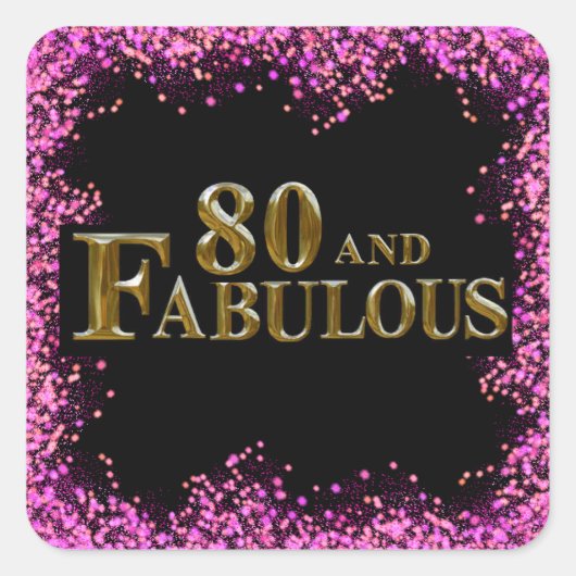 80. Geburtstag  Quadratischer Aufkleber (Vorderseite)