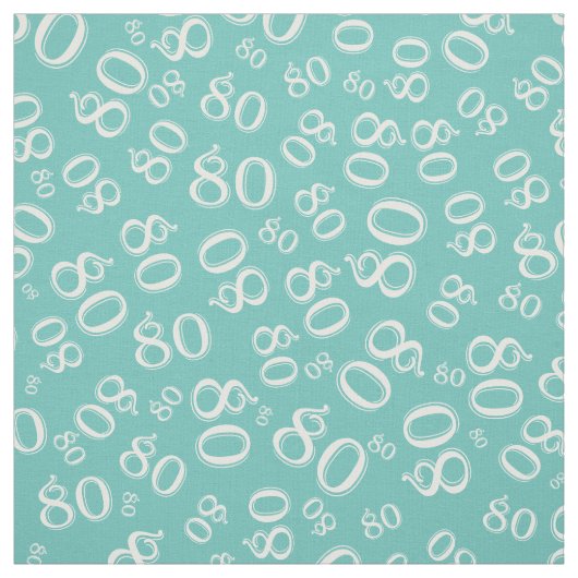 80. Geburtstag Random Number Pattern Aquamarin 80 Stoff (Muster)