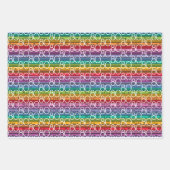 80. Geburtstag Regenbogenstreifen Geschenkpapier Set (Vorderseite 3)