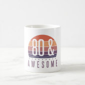 80. Geburtstag Retro Sunset Kaffeetasse (Mittel)