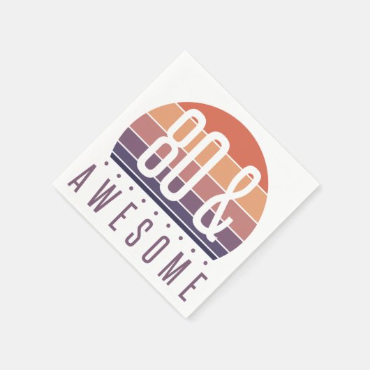 80. Geburtstag Retro Sunset Serviette (Ecke)