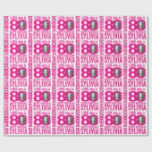 80. Geburtstag rosa Aussehen 80 benutzerdefinierte Geschenkpapier (Flach)