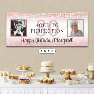 80. Geburtstag Rose Gold Foto REIF FÜR DIE PERFEKT Banner