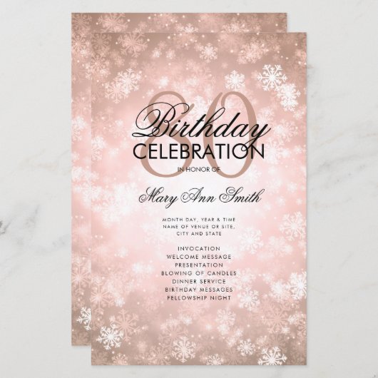 80. Geburtstag Rose Gold Wonderland (Vorne/Hinten)