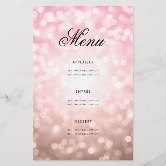 80. Geburtstag Rose Lights Gold Menü (Hinten)