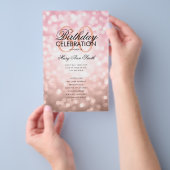 80. Geburtstag Rose Lights Gold Menü (Handgriff)