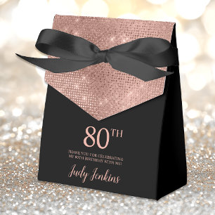 80. Geburtstag Roségold Danke Favorbox Geschenkschachtel