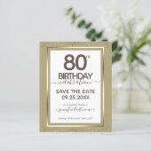80. Geburtstag Save the Date Einladung (Stehend Vorderseite)