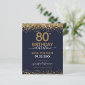 80. Geburtstag Save the Date Einladung (Stehend Vorderseite)