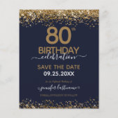 80. Geburtstag Save the Date Einladung (Vorderseite)