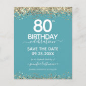 80. Geburtstag Save the Date Einladung (Vorderseite)