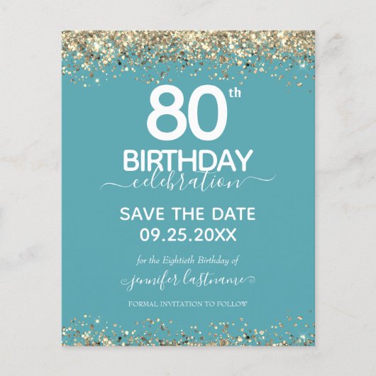 80. Geburtstag Save the Date Einladung (Vorderseite)