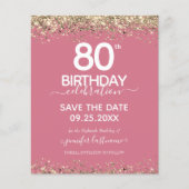80. Geburtstag Save the Date Einladung (Vorderseite)