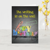 ** 80. GEBURTSTAG** SCHREIBEN AM WALL GEBURTSTAG KARTE (Gelbe Blume)