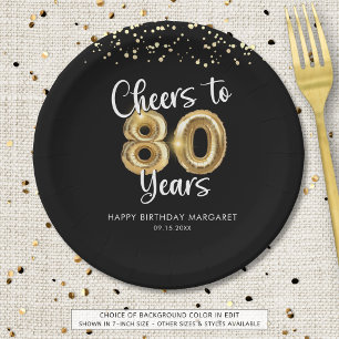 80. Geburtstag Schreit auf 80 Jahre Schwarzes Gold Pappteller