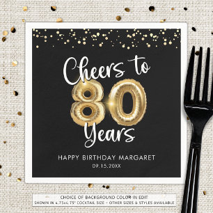 80. Geburtstag Schreit auf 80 Jahre Schwarzes Gold Serviette