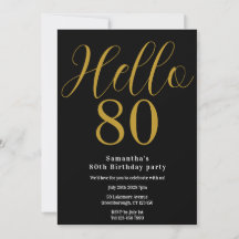 80. Geburtstag Schwarz Gold Chic Geburtstag