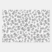 80. Geburtstag Schwarz-Weiß-Zahlenmuster 80 Geschenkpapier Set (Vorderseite 2)