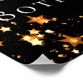 80. Geburtstag Schwarze Goldstars Foto willkommen Poster (Ecke)