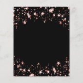 80. Geburtstag Schwarze Rose Gold Einladung (Rückseite)