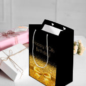 80. Geburtstag schwarzer Goldbug Mittlere Geschenktüte