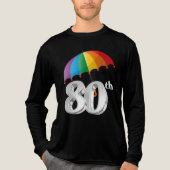 80. Geburtstag Silber 3D Zahl Tri-Blend Shirt (Vorderseite)