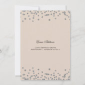 80. Geburtstag Silber Rett Datum Confetti Beige Einladung (Rückseite)