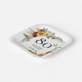80. Geburtstag Sonnenblumen Pappteller (Gewinkelt)