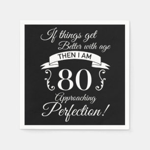 80. Geburtstag Spaß Annäherung Perfektion Serviette