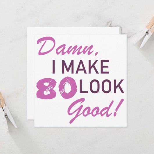 80. Geburtstag Spaß Karte (Vorderseite/Rückseite Beispiel)