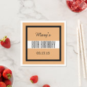 80. Geburtstag Tan und Black Custom V01FC Serviette (Beispiel)