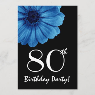 80. Geburtstag Template Blue Daisy Einladung