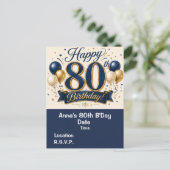 80. Geburtstag - Termin vormerken Postkarte (Stehend Vorderseite)